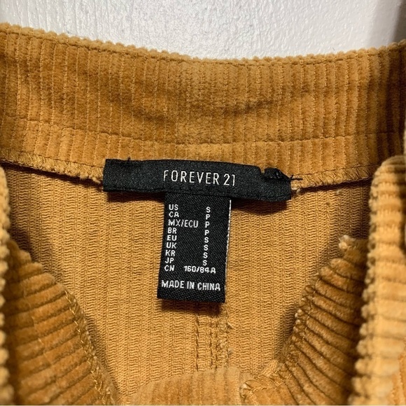 Corduroy Overall Dress Farmcore Festival Academia Gold Button Up Women sz Small - Picture 5 of 7